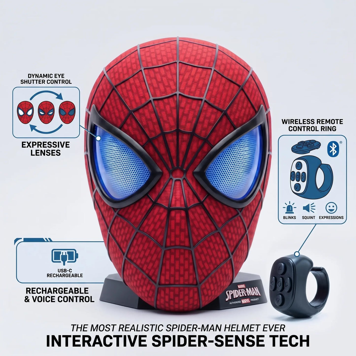 Officially Licensed Marvel Spider-Man LED Mask🕷️🎭✨