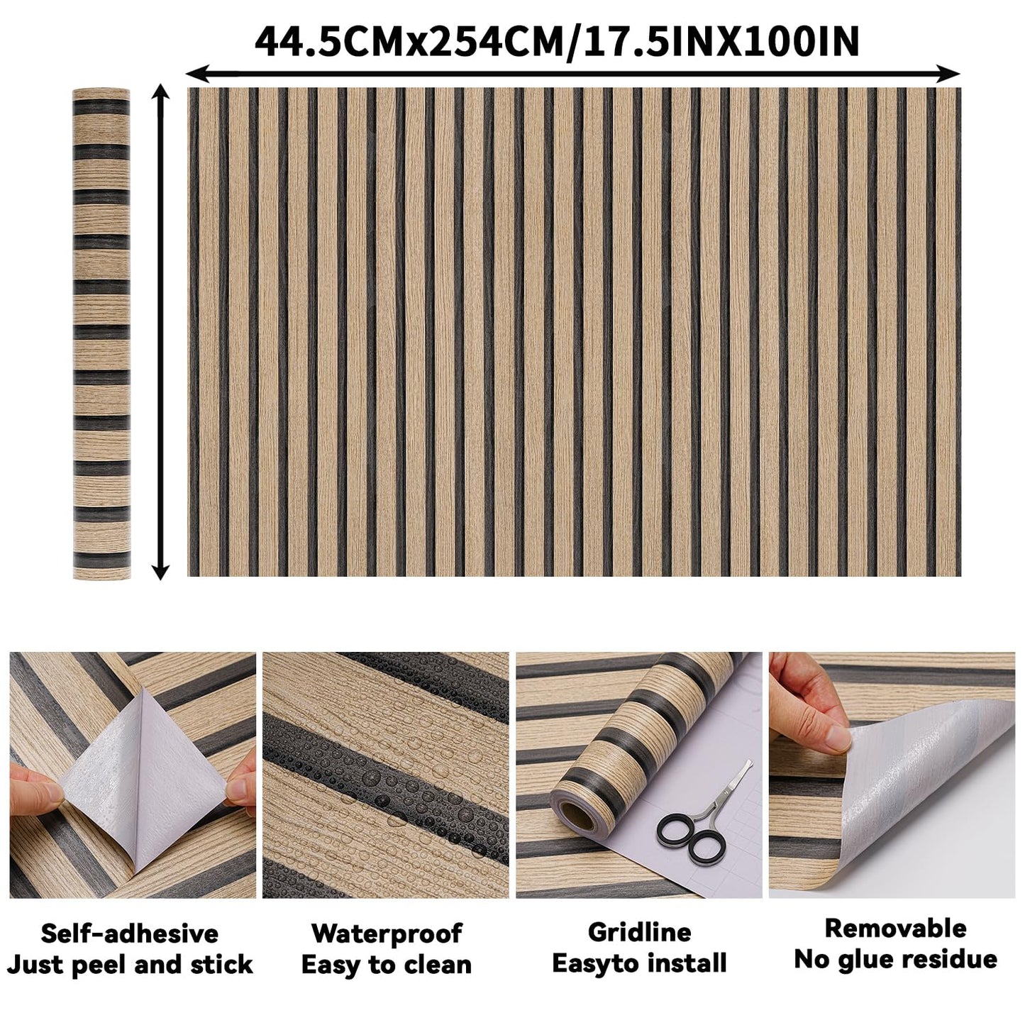 Peel & Stick 3D Wood Grain Wall Panels 🏠🌳