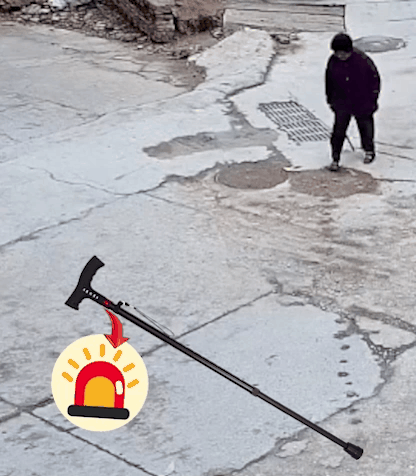 Multifunctional Folding Walking Cane for Seniors 🦯💡🚨