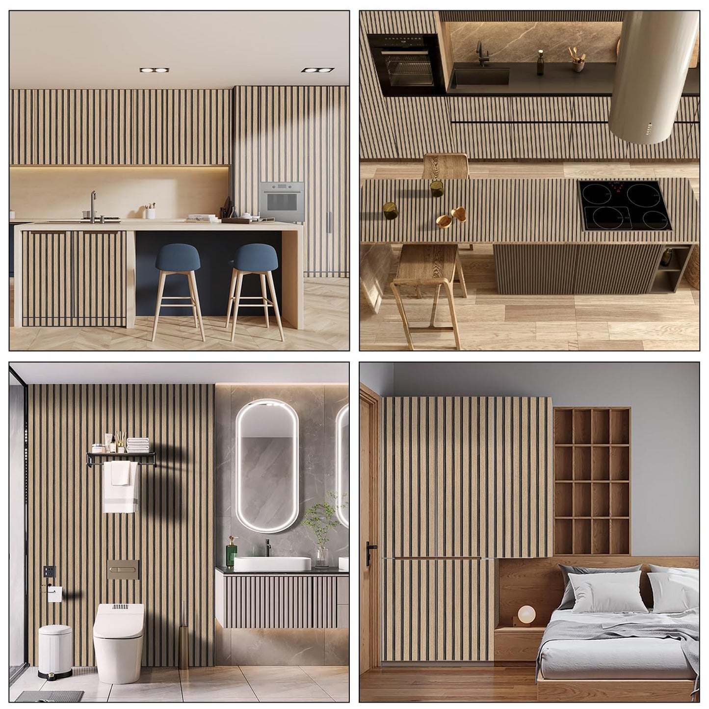 Peel & Stick 3D Wood Grain Wall Panels 🏠🌳