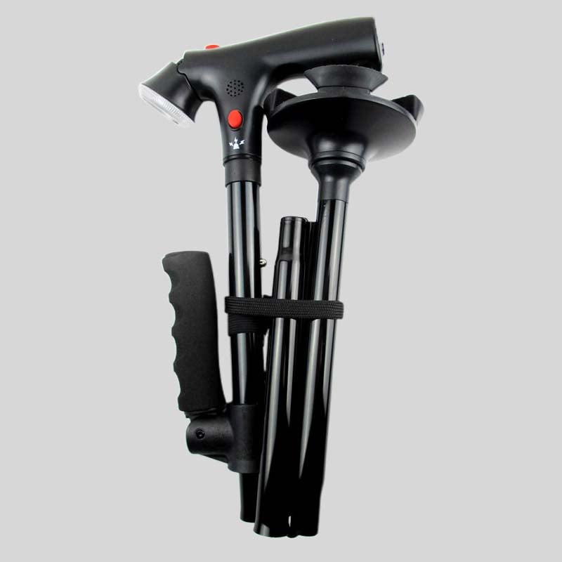 Multifunctional Folding Walking Cane for Seniors 🦯💡🚨