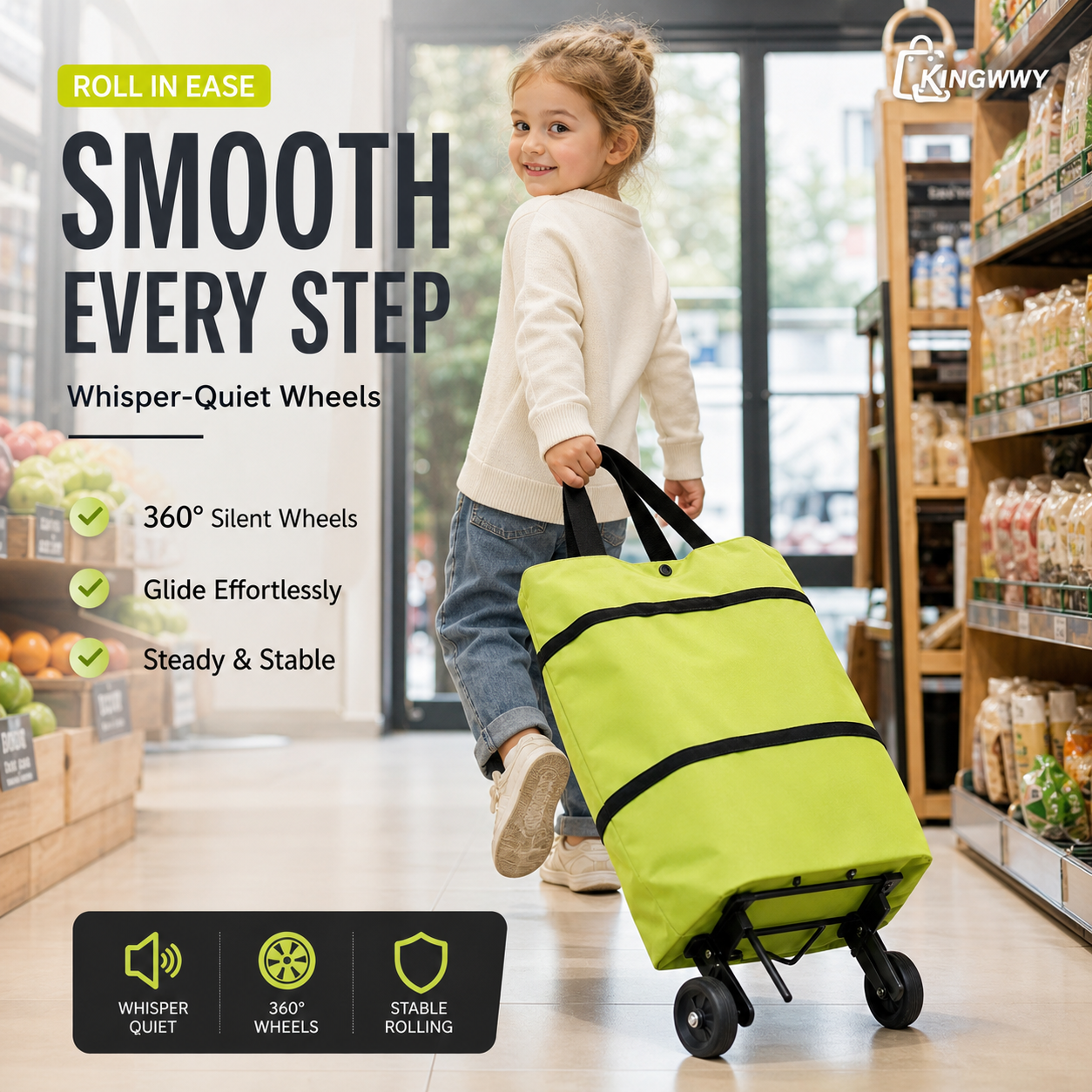 📢📢50% OFF !! ⏰2-in-1 Foldable Shopping Cart