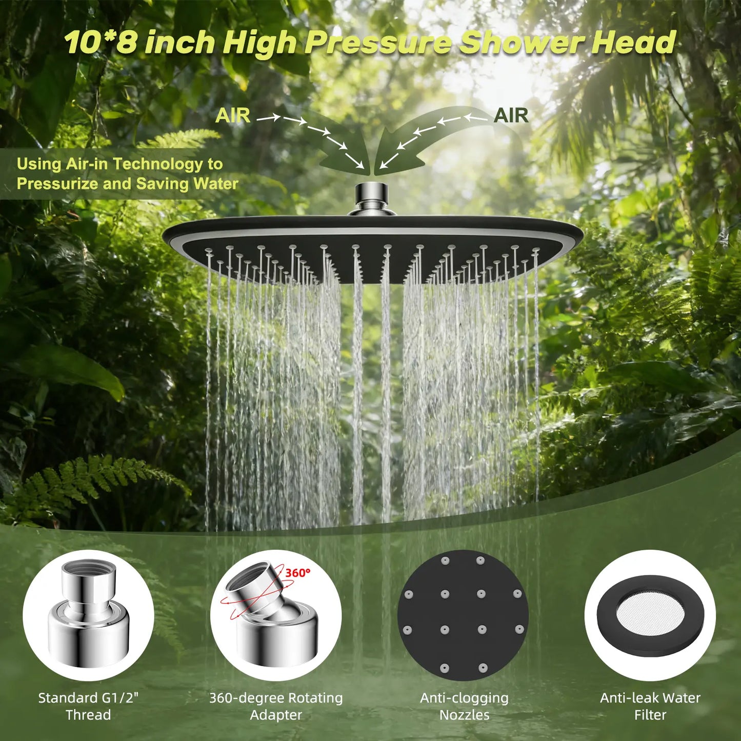 Upgraded 10" Shower Head Combo 🚿✨