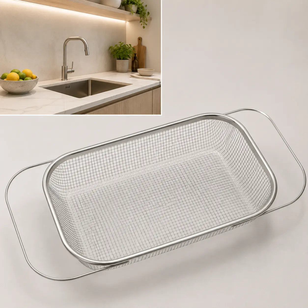 Stainless Steel Expandable Over-The-Sink Colander  🍝🥦🧼