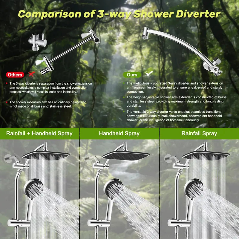 Upgraded 10" Shower Head Combo 🚿✨