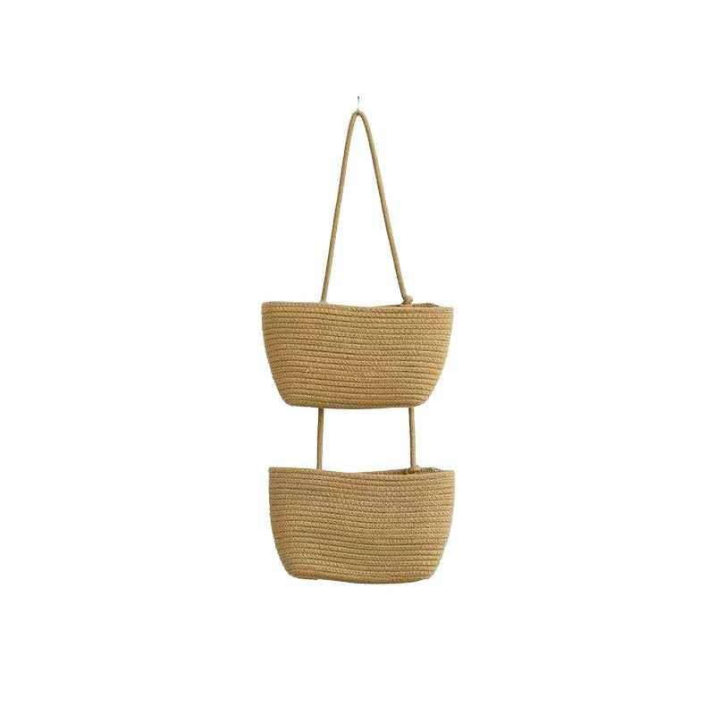 🧺 Wall-Hanging Storage Organizer – 3-Tier, Boho Style, Space-Saving 🏡