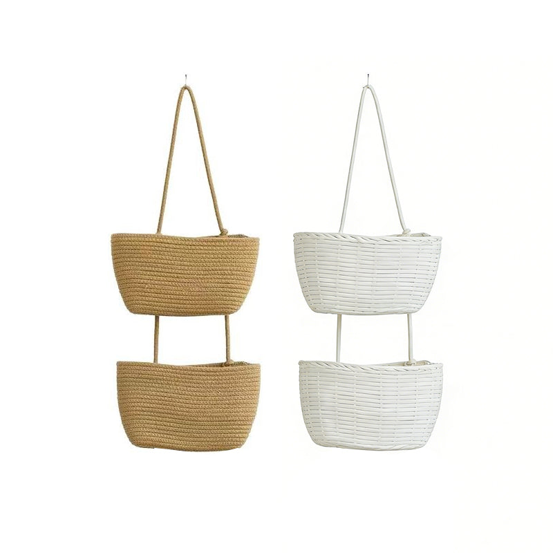 🧺 Wall-Hanging Storage Organizer – 3-Tier, Boho Style, Space-Saving 🏡