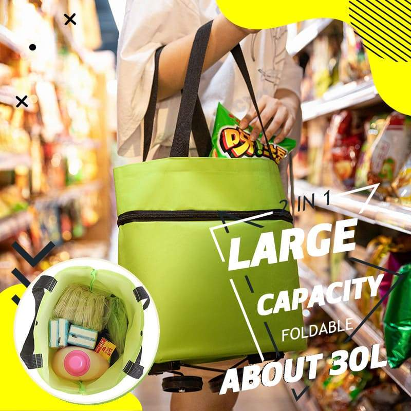 📢📢50% OFF !! ⏰2-in-1 Foldable Shopping Cart