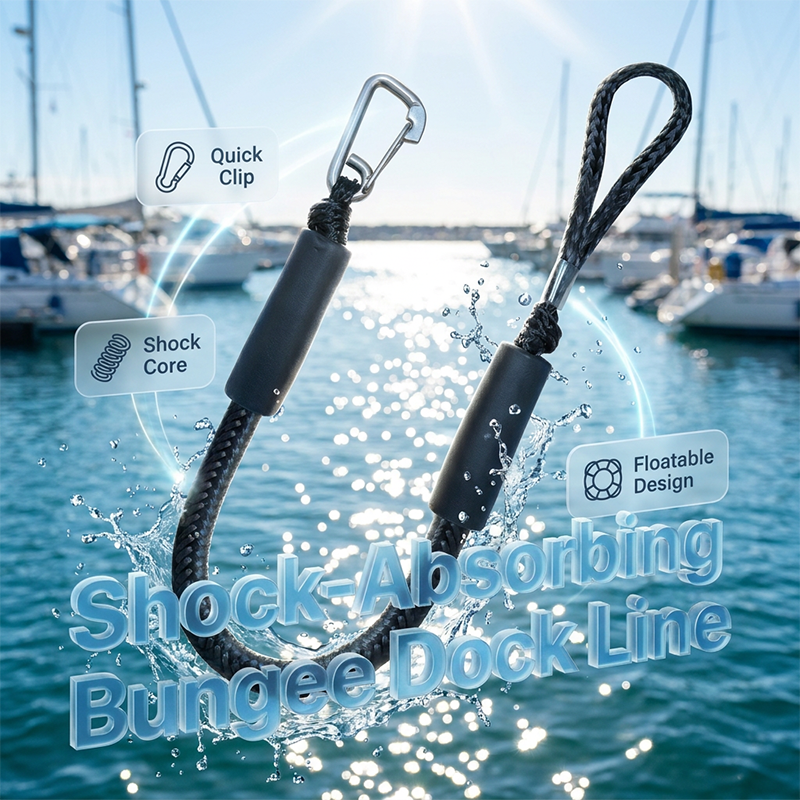 🔥Buy one get one free for a limited time 🔥Elastic dock rope with stainless steel clips
