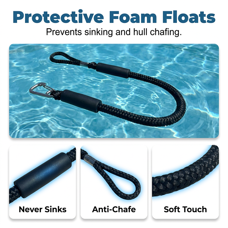 🔥Buy one get one free for a limited time 🔥Elastic dock rope with stainless steel clips