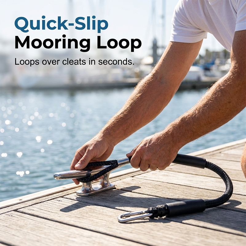 🔥Buy one get one free for a limited time 🔥Elastic dock rope with stainless steel clips